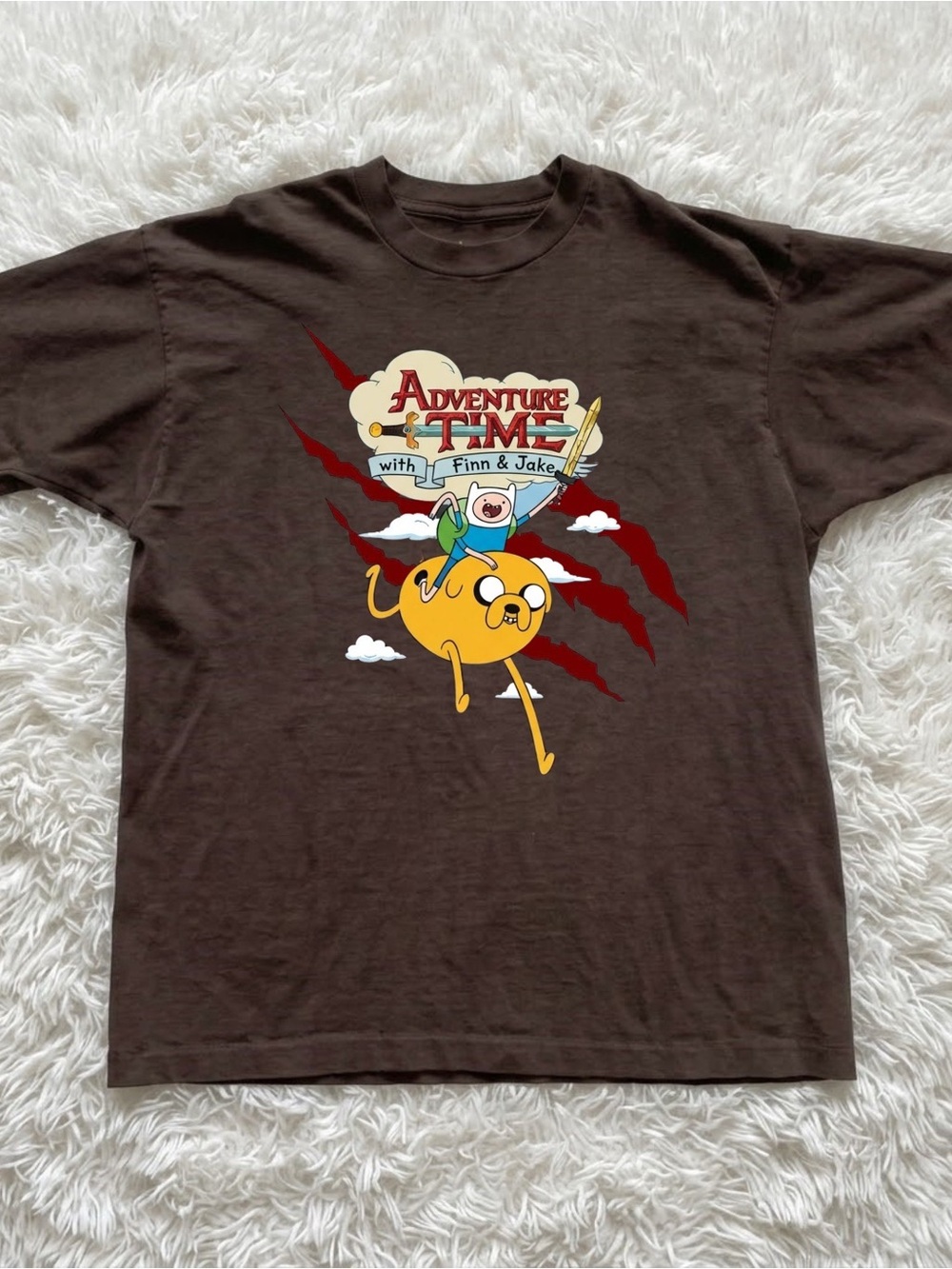 Gildan Brown Adventure Time Cartoon Graphic Tee